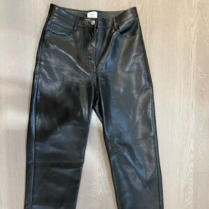Wilfred Black Faux Leather High-Waist Pants